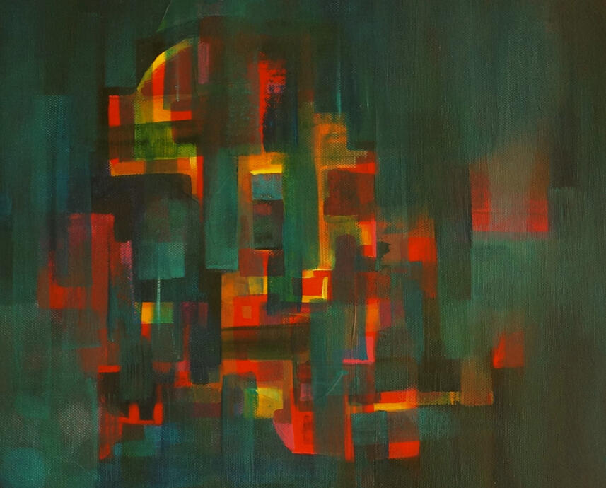 El caos que asoma, acrílico sobre lienzo, 2019