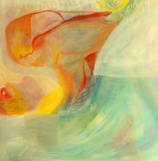 Mi hija en su hueco universal, acrílico sobre lienzo, 2020, colección privada